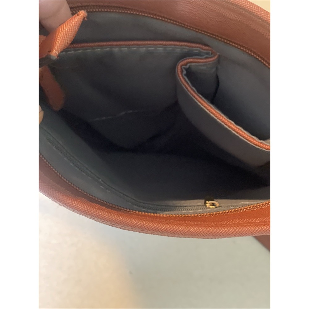 Michael Kors‎ Grey Nylon Tan Leather Trim Kempton Zip Shoulder Bag/Crossbody NEW - Picture 7 of 7